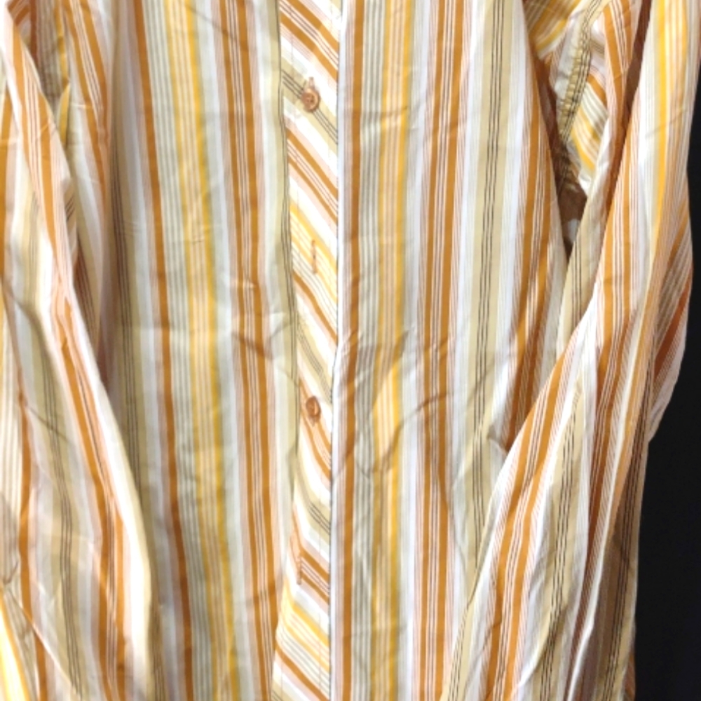 Dtek Jeans NWT Mens Dress Shirt  3XL White  Striped Long Sleeve French Cuffs
